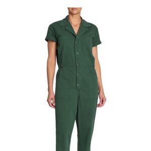 BBWT Pistola Forest Green Short Sleeve Jumpsuit